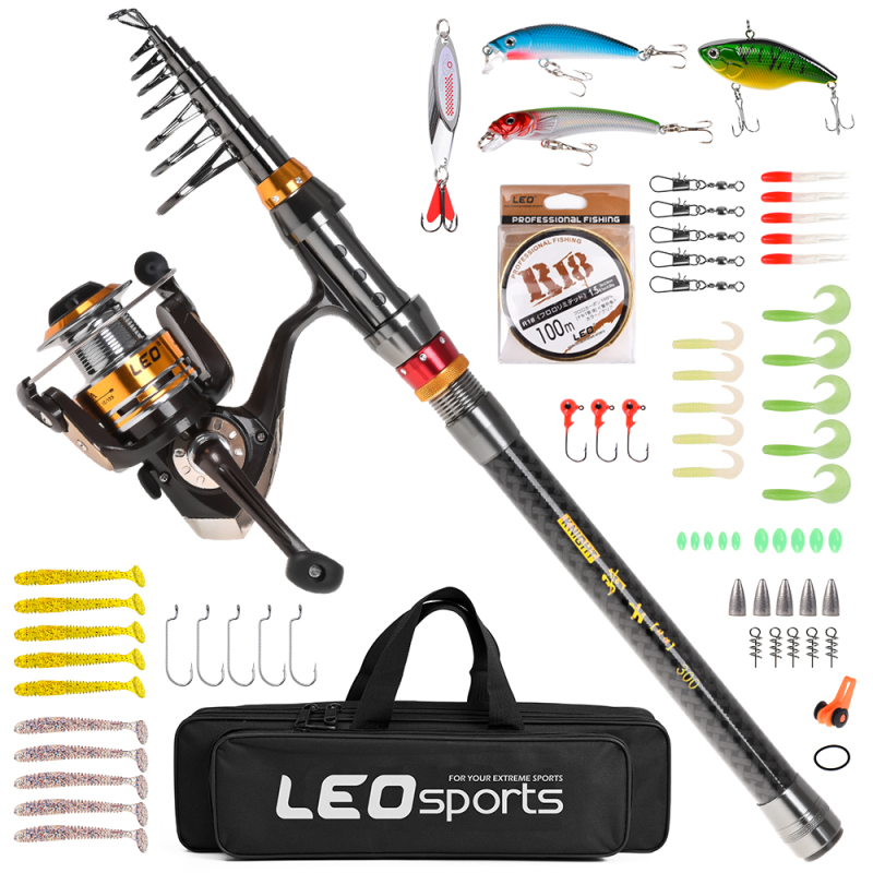 Fishing Hook Jig - Wędka kołowrotek teleskopowa wędka Combo z