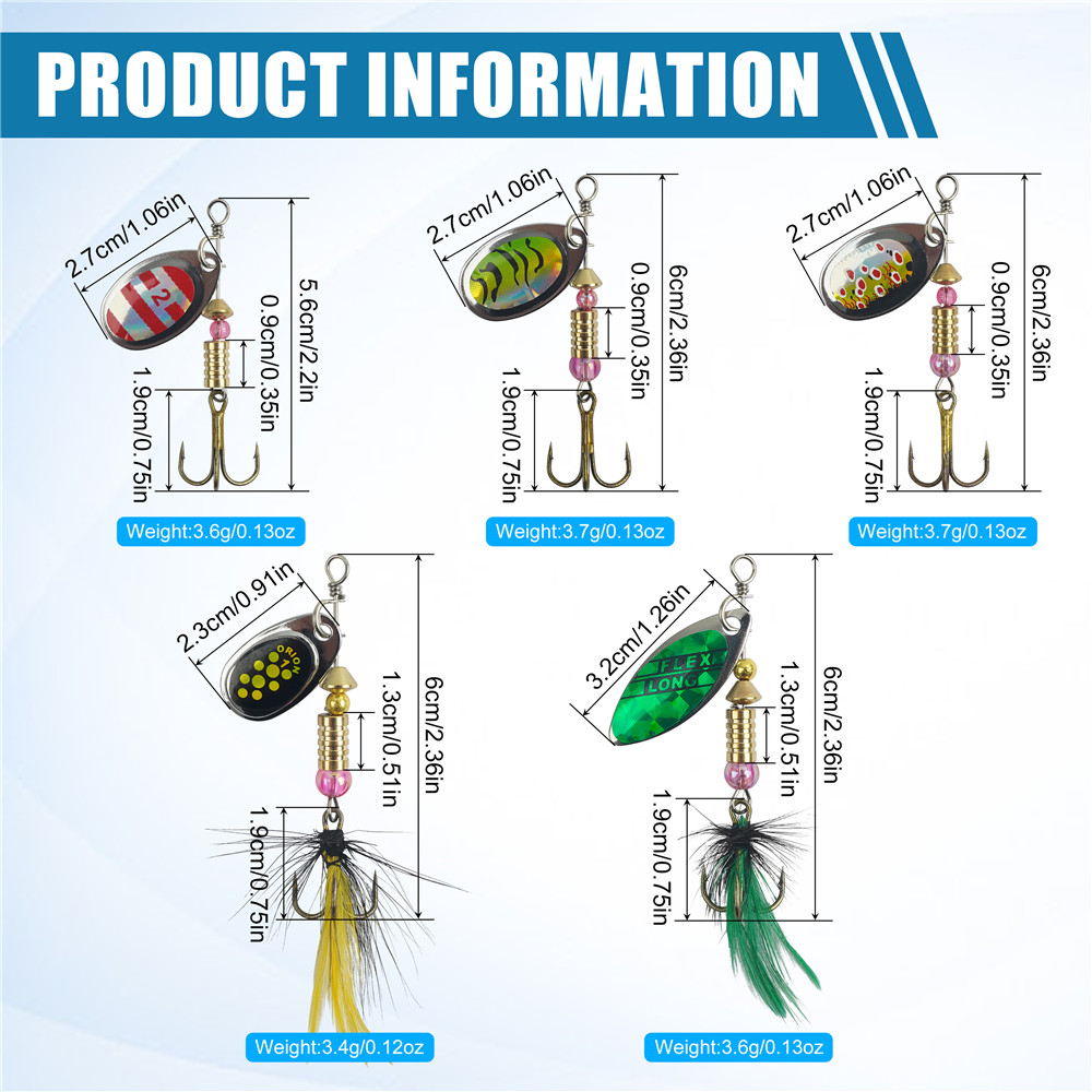 5/10/16Pcs Spinner Fishing Lur – Fishing Hook Treble recenzja i cena